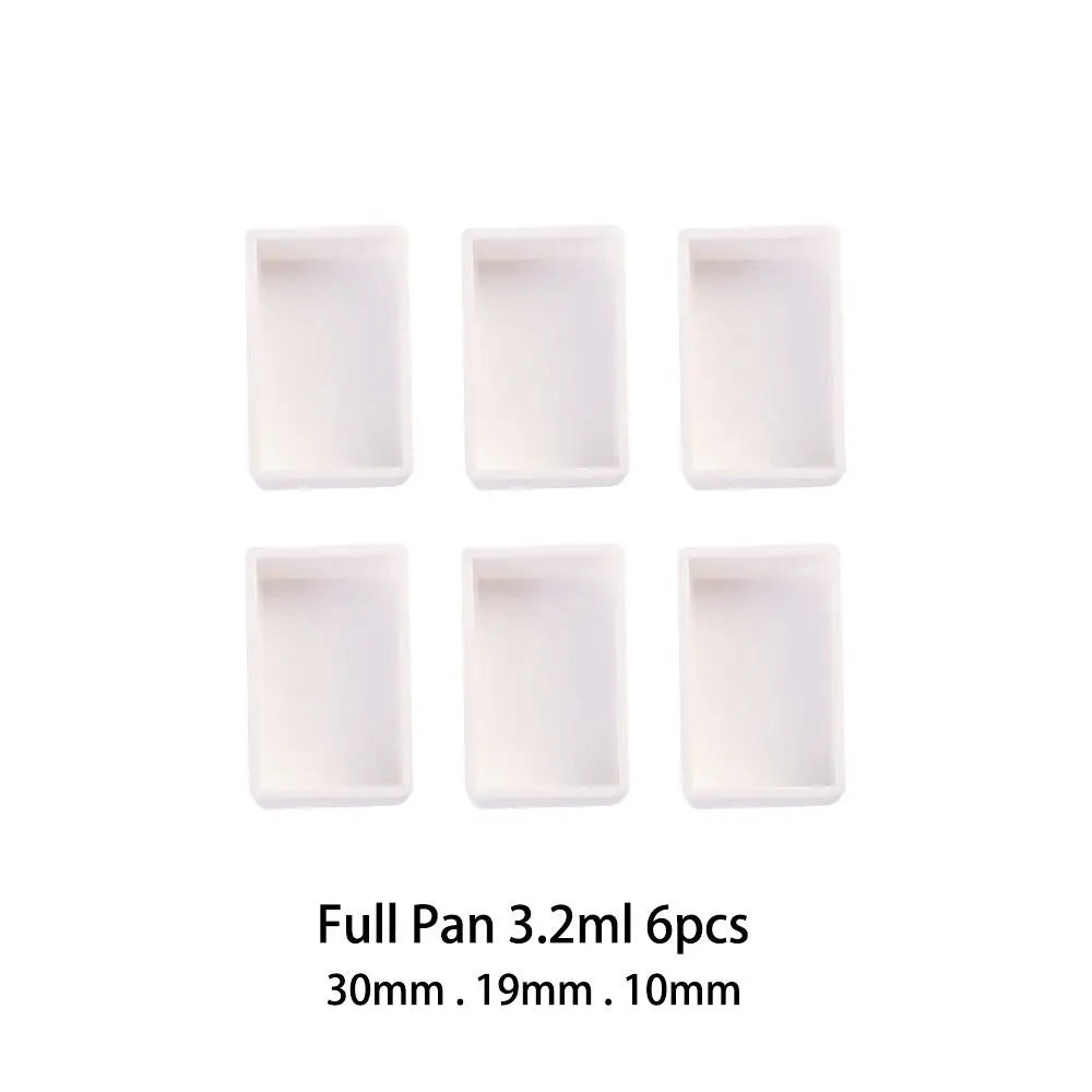 2ml White Empty Full Pan Half Pans Plastic Paint Palette Painting Supplies Art Supplies Watercolor Paint Grid Vue Full Pan 3.2ml 6pcs