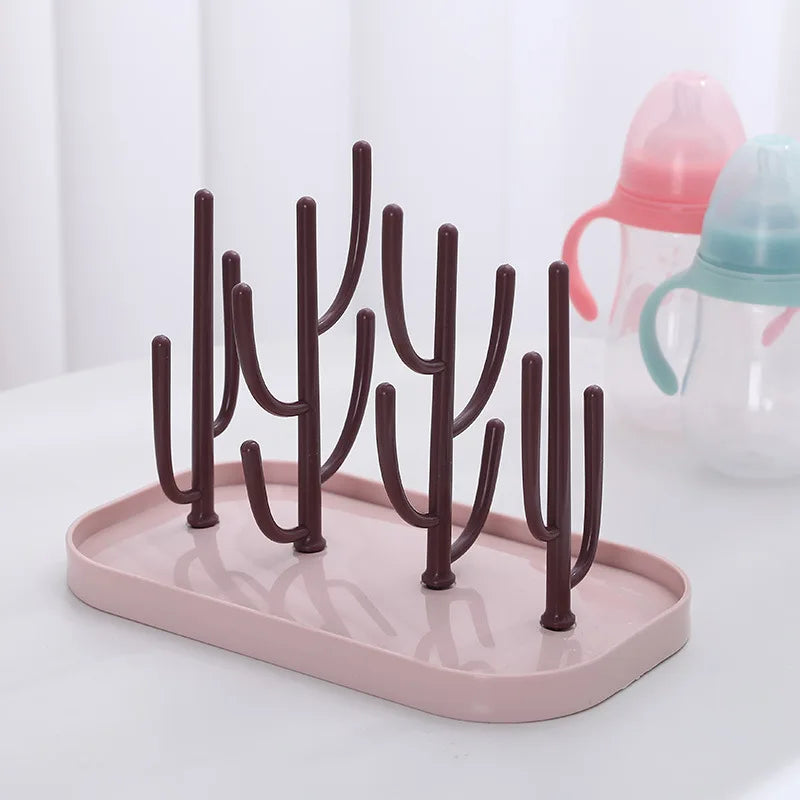 Baby Feeding Bottle Drying Rack Drain Rack Cleaning Dryer Drainer Storage Nipple Feeding Cup Holder Storage Drying Rack Vue B35 Pink