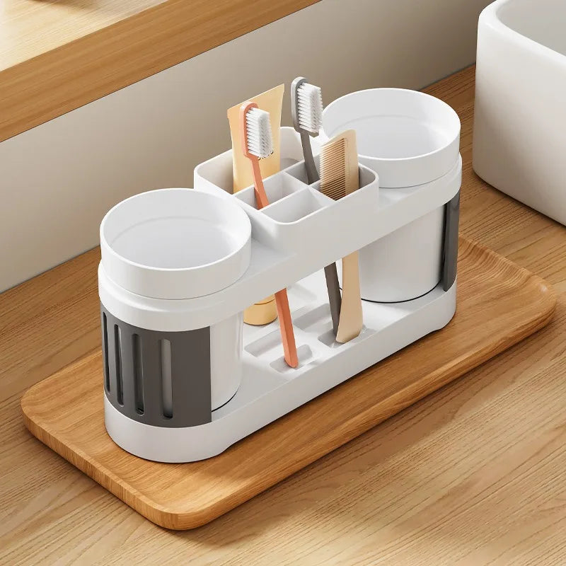 Circular Toothbrush Storage rack,Dental cup Holder, Mouthwash cup Storage, Household Bathroom Storage rack Vue