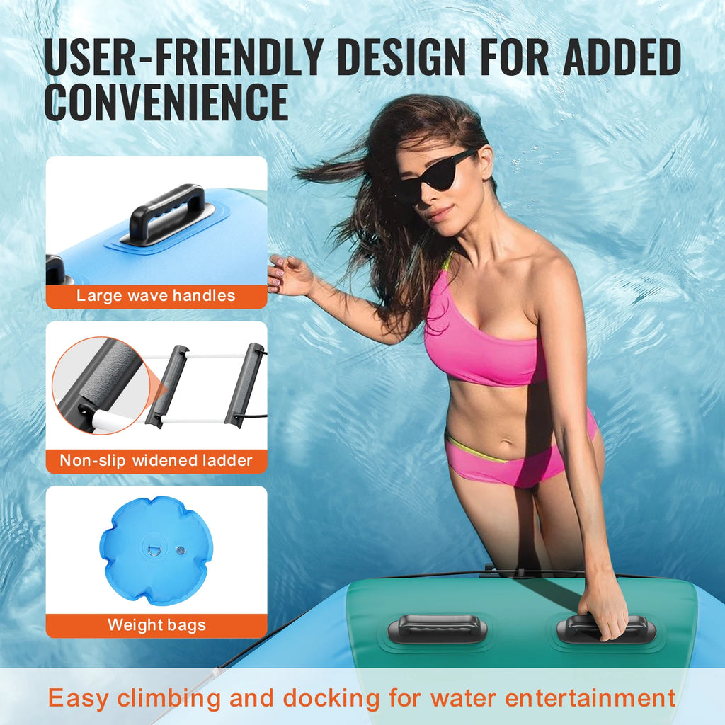 15ft Inflatable Water Trampoline Bounce Platform with Pump & Ladder Inflatable Water Trampoline Vue