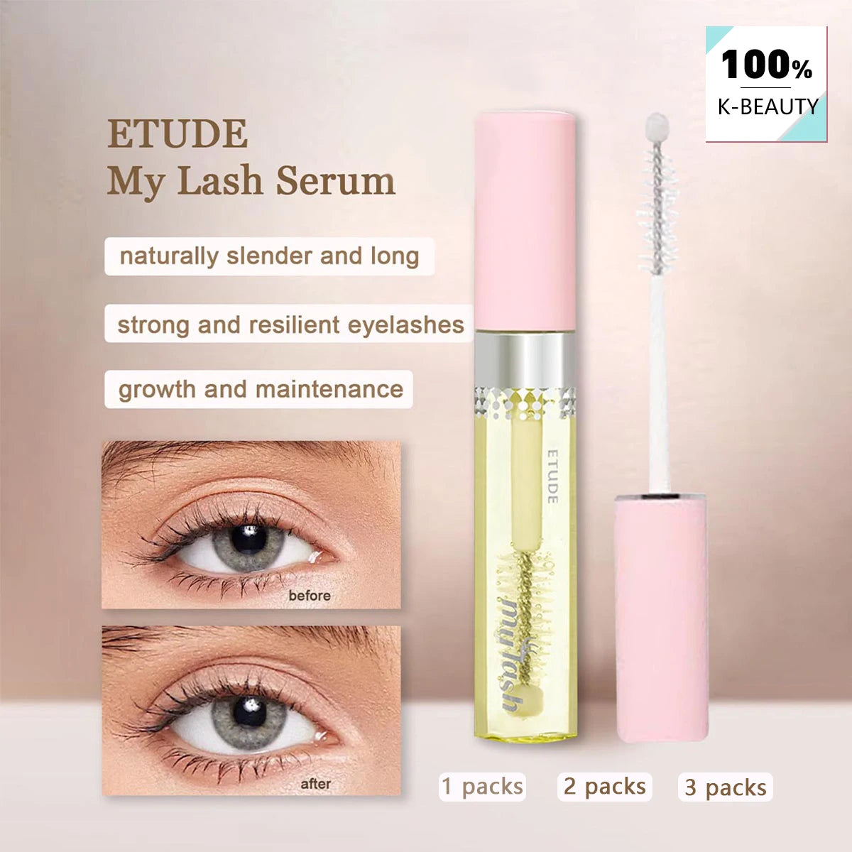 ETUDE My Lash Serum,Eyelash Health Care & Nourishing,Gentle & Non-Irritating,Natural Eyelash Care,Korean Cosmetic,Korean Makeup Vue