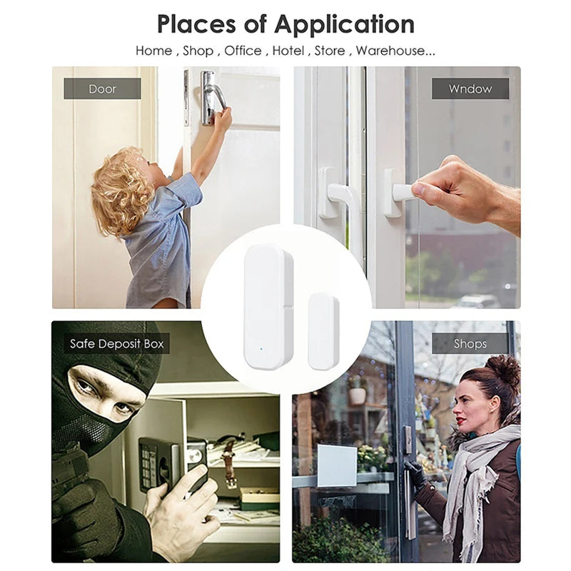 Tuya Smart Door Sensor WiFi Smart Home Door Open/Closed Detectors Window Sensor Smart Life Works With Google Home Alexa Vue