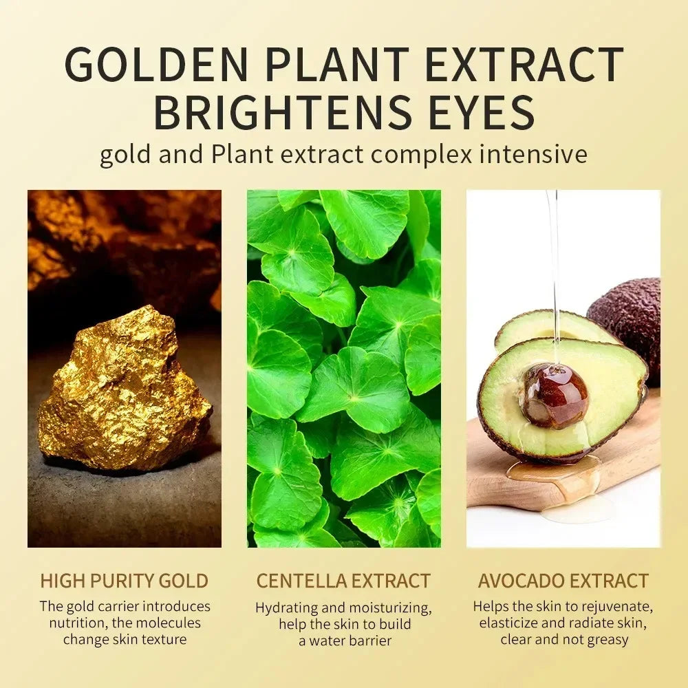 120 Pieces of Avocado Gold Collagen Eye Mask, Anti-Dark Circles, Anti-Eye Bags, Moisturizing and Firming Eye Patches, Skin Care Products Vue