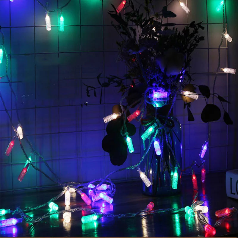 6M 40LEDS Wine Bottle String Lights Fairy Night Lamp Room Garland Curtain Girls Brithday Wedding Party Decoration Lights Vue