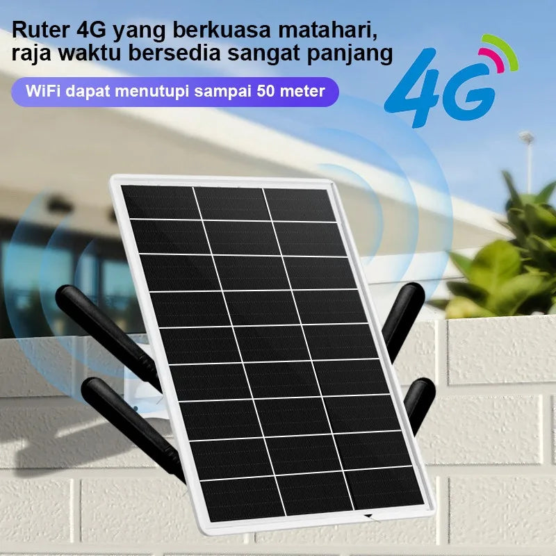 Outdoor Wireless Router Solar Panel Powered 4G LTE WiFi Router with SIM Card Slot 15W 25600mAh Waterproof 4G LTE Modem Router Vue