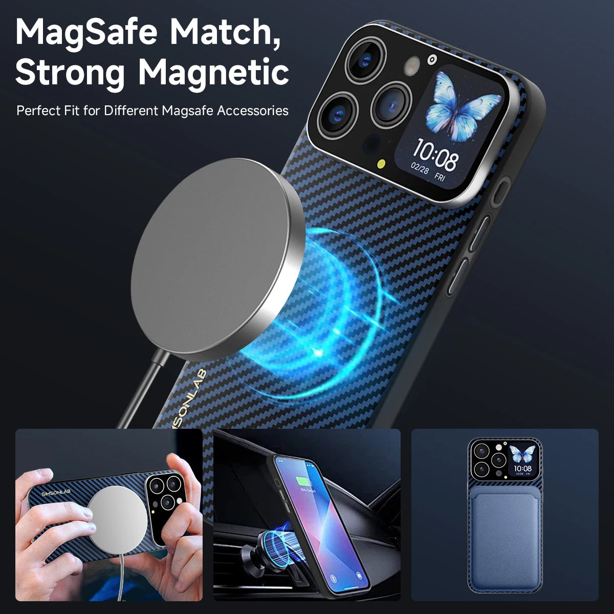 2025 Smart Phone Case with 1.83'' Window Screen Selfie Preview Custom Photo/Video Background Message Push for Apple iPhone Gift Vue