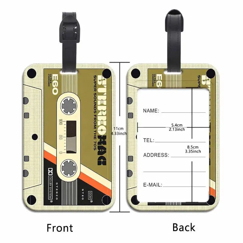 Plastic Luggage Tag Vintage Tape Style Anti Lost ID Holder For Suitcase Secure Travel Bag Accessories Vue A3