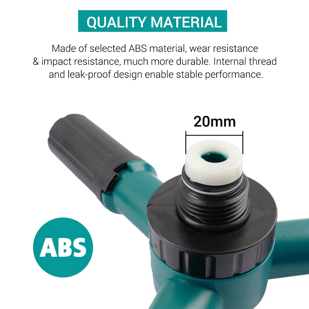 360 Degree Rotating Sprinkler with Three-arm Sprayer and Plastic Ground Plug Irrigation Sprinkler with Adjustable Nozzle Automat Vue