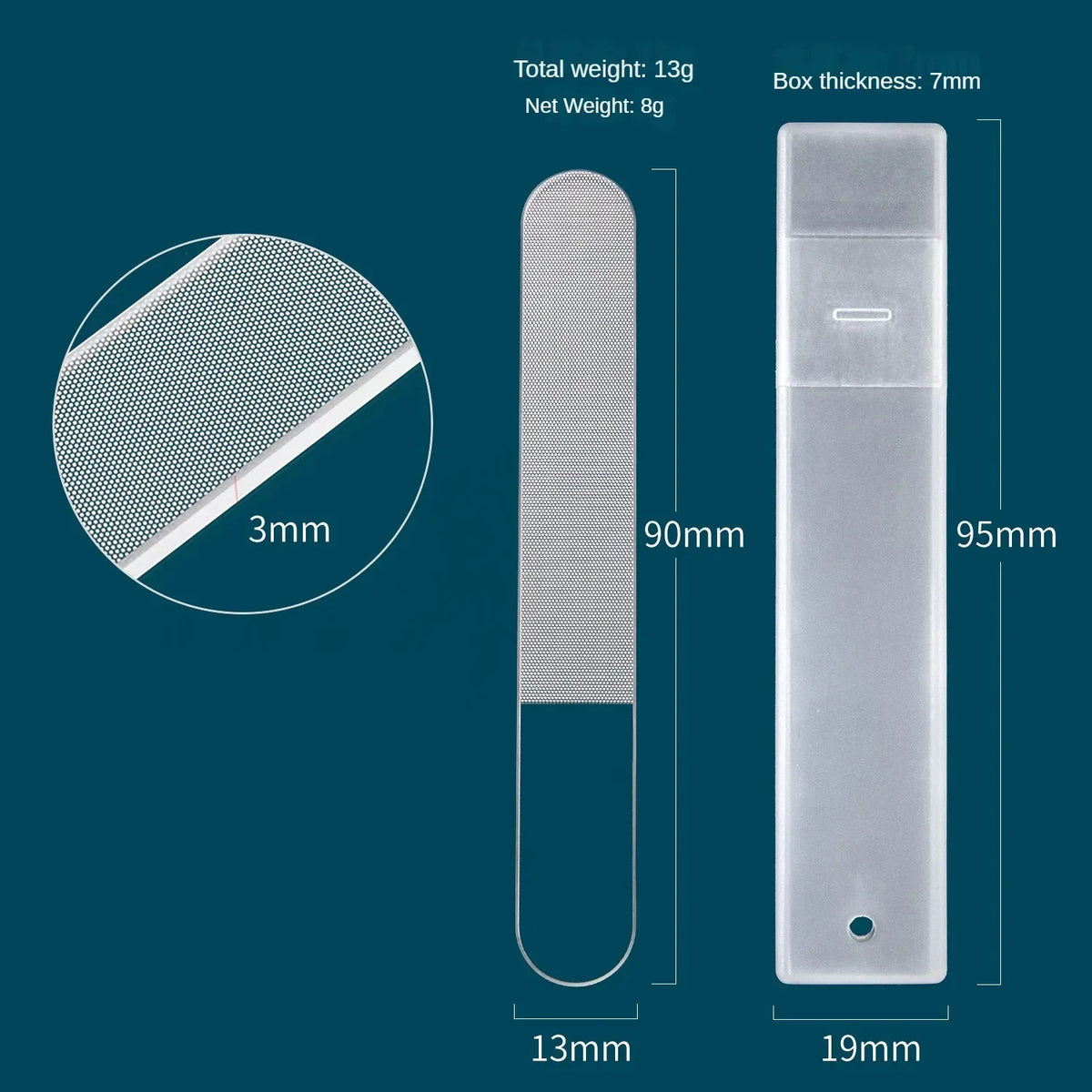 vvocci Nano Glass Nail File Washable Crystal Nail Buffer Shaping Polishing Nail File Sand Strip Vue M186 Round head