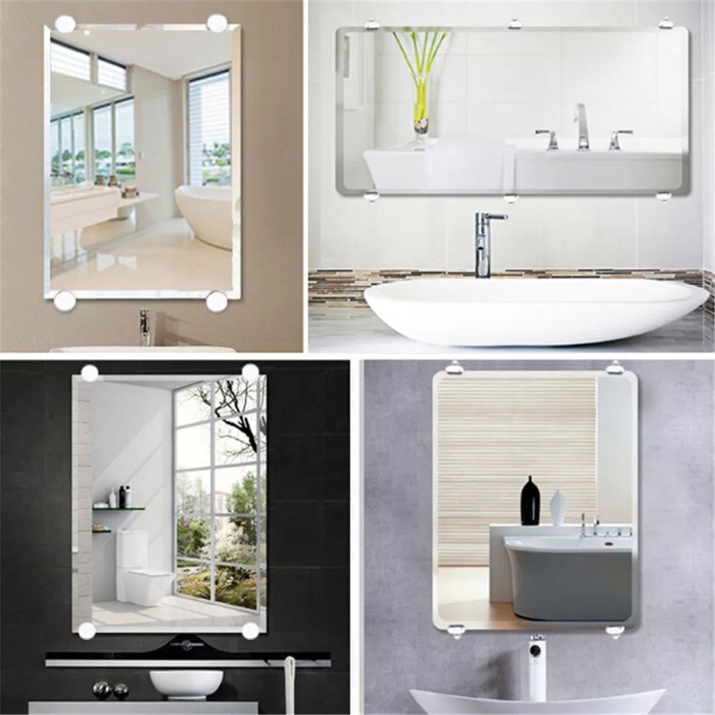 Bathroom Mirror Glass Fixed Accessories Advertising Plate Zinc Alloy