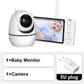 5" HD Video Baby Monitor PTZ Camera Night Vision Lullaby Video Baby Monitor Vue EU Plug