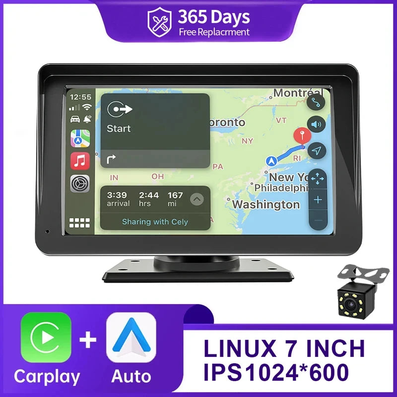 7" Wireless CarPlay & Android Auto Double Din Car Stereo Car Head Unit Vue