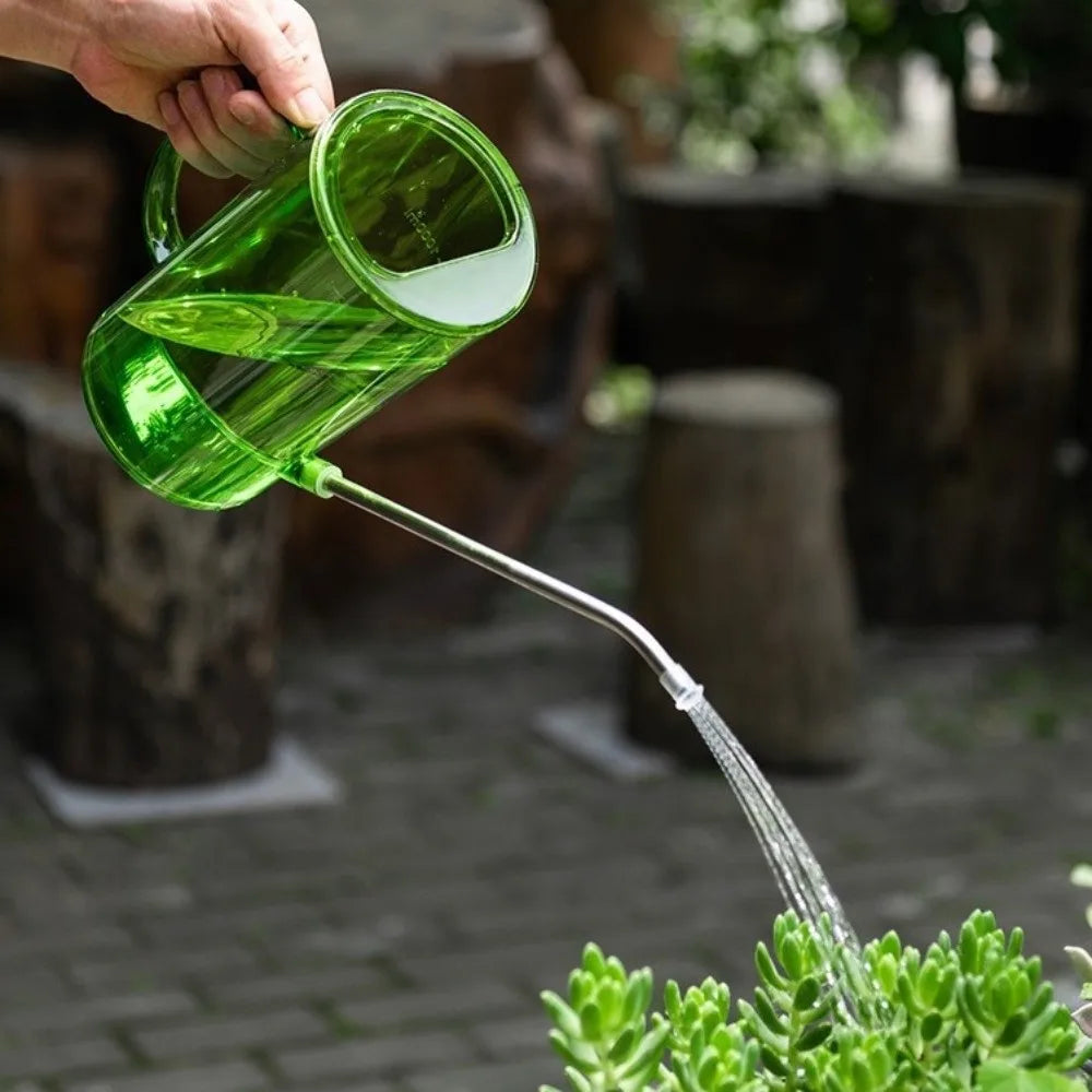 Large Capacity Plant Watering Kettle Transparent with Scale Long Nozzle Watering Kettle Plastic Leak-Proof Watering Can Vue