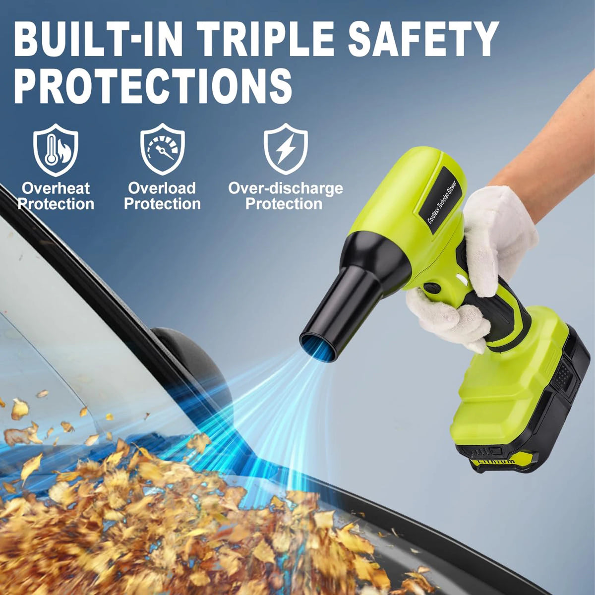 Power Tool Accessories Brushless Turbo Blower for Ryobi 18V Battery Violent Air Gun Handheld Fan Computer Keyboard Cleaning Tool Vue
