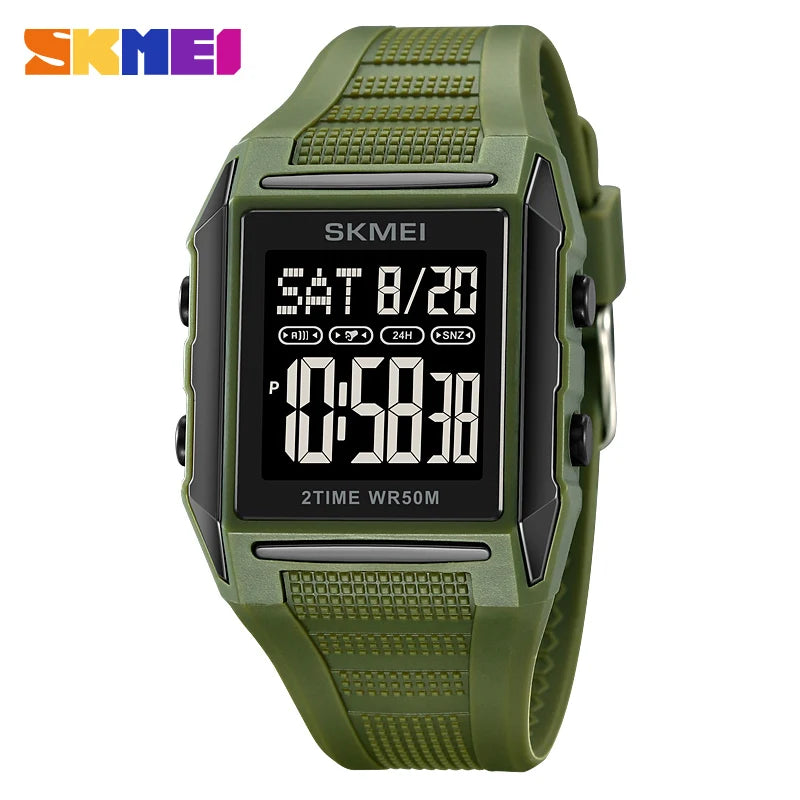SKMEI 2257 Men's Military Digital Sport Watch | Waterproof Digital Sport Watch Vue army green China Mainland
