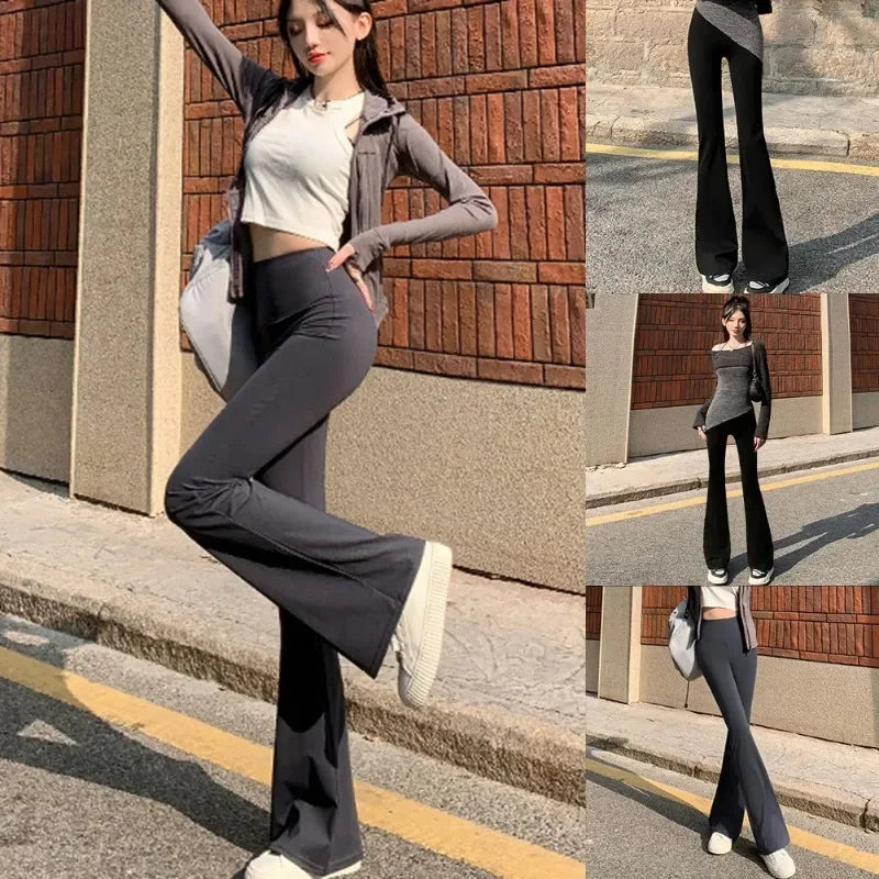 Casual Flared Leggings High Waist Stretchy Workout Pants Women Sexy Yoga Pants Bootcut Sport Style Regular Length Option Vue