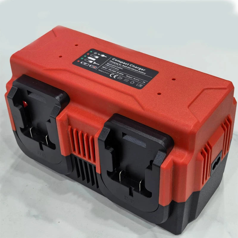 4-Port Portable Battery Fast Charger for Makita/Milwaukee/Craftsman/Bauer 18/20V Lithium Batteries Replacement Battery Charger Vue For Bauer 220V-240V EU Plug