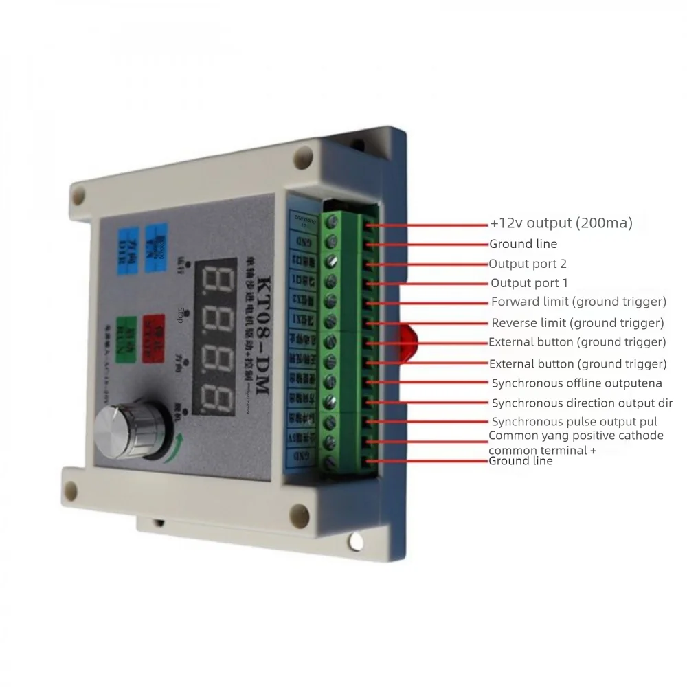 KT08-DM Stepper Motor Drive Controller 32-bit DSP Stepless Motor Speed Regulator High Precision Stepper Motor Driver Governor Vue