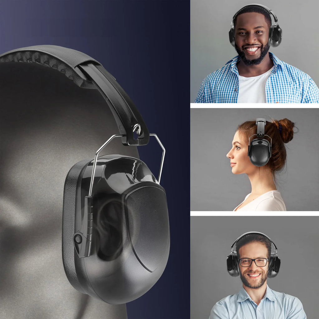 New Anti-Noise Adjustable Head Earmuffs SNR-34dB Ear Protector Ear Muff For Work Study Shooting Woodwork Hearing Protection Vue