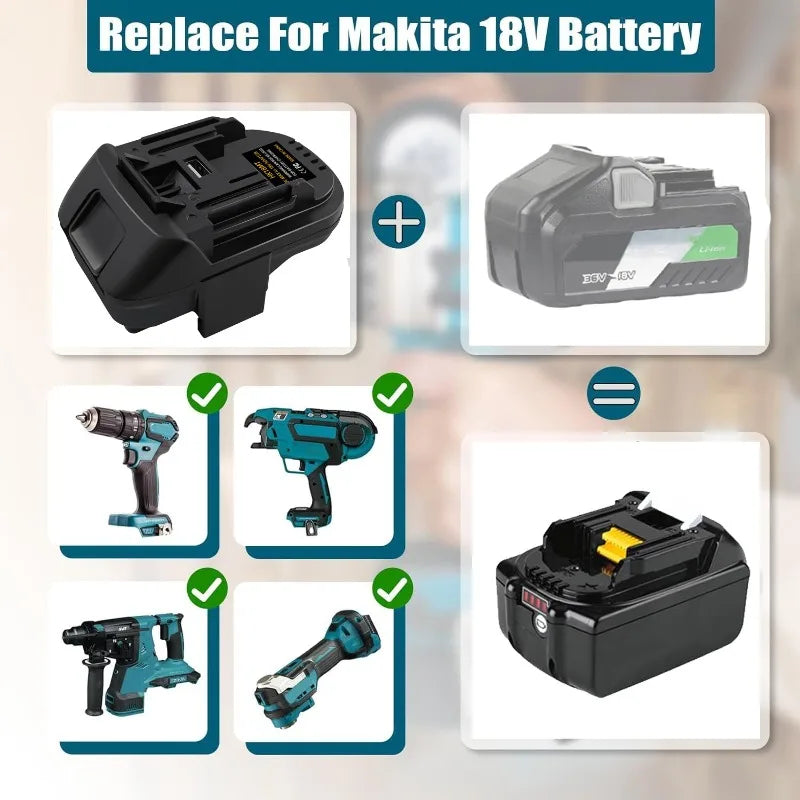 HK18MT Battery Adapter for Hitachi/HIKOKI 18V/36V Li-ion Batteries Converting To for Makita 18V Li-ion Battery Power Tools Drill Vue