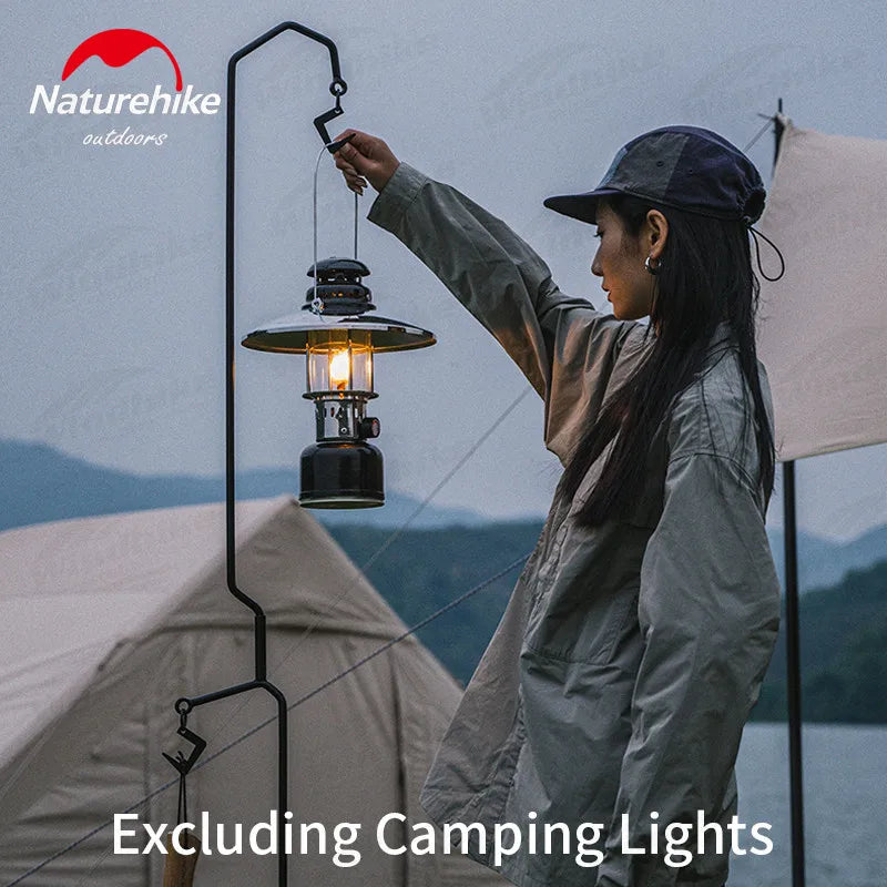 Naturehike Adjustable Outdoor Lamppost Stand – Portable Iron Camping Lamp Stand Vue