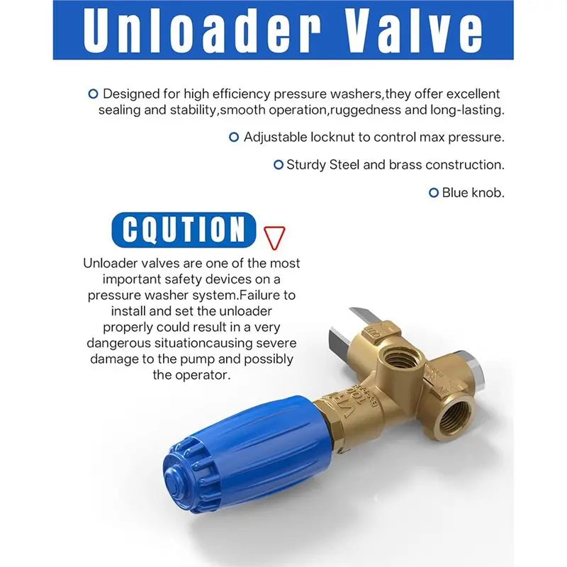 ABKW-V.B 85/310 Unloader Valve For Pressure Washer Pump With Knob Vue