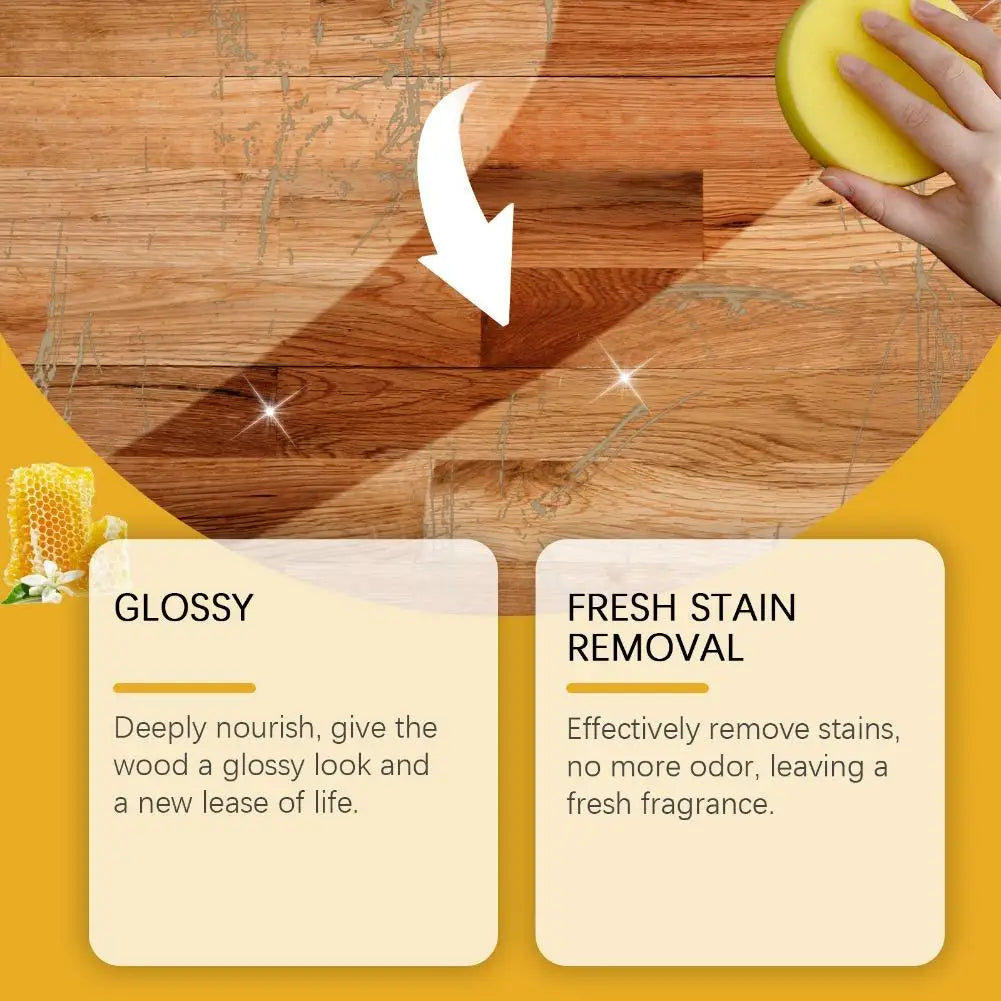 Beeswax Essential Oil Wax Wood Polishing Spray 120ml Furniture Polishing Nourishing Anti-chapped Maintenance Spray Sponge Towel Vue
