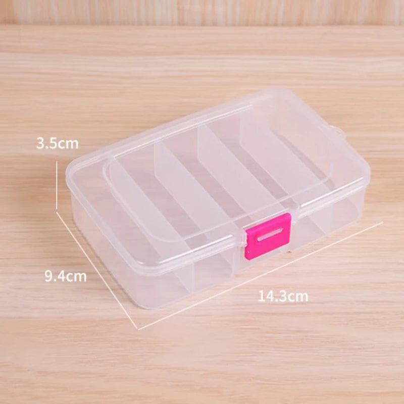 5/6-Grid Portable Plastic Storage Box Dust Proof Hair Clips Jewelry Organizer Household Travel Small Accessories Container Case Vue
