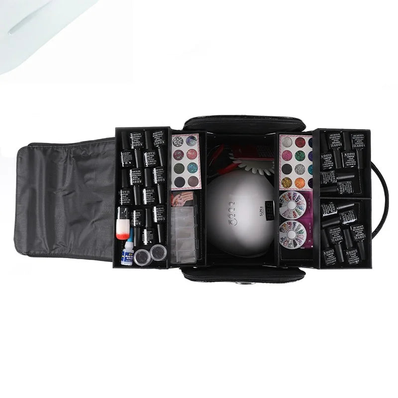Women Cosmetic Suitcase Large Capacity Makeup Organizer Toiletry Cosmetic Bag Makeup Storage Suitcase for Make Up Organizer Vue