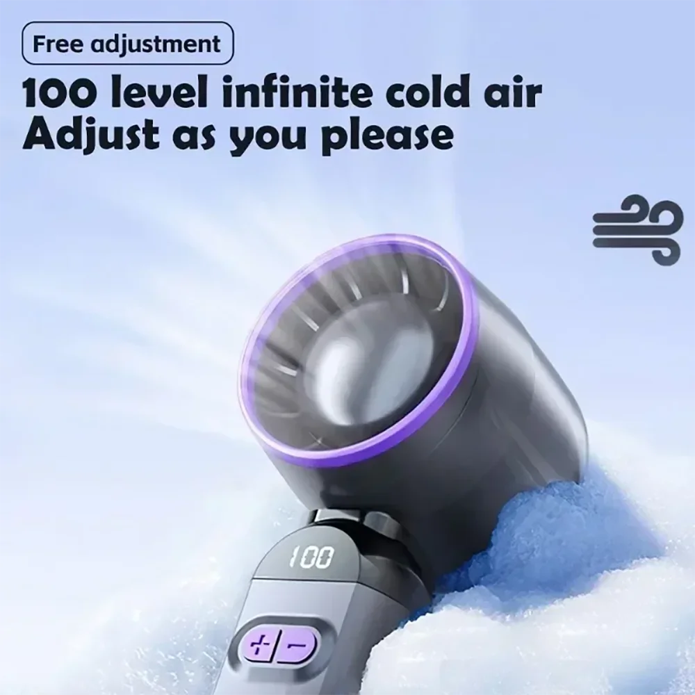 New MINI Handheld Fan With 100 Adjustable Speed Settings And A 3000mAh Battery—Ideal For Outdoor Hiking Vue