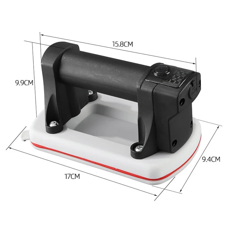 Smart Electric Suction Cup Digital Display High-Power One-Click Start Vacuum Air Pump Force 90KG Glass Tile Suction Cup Vue