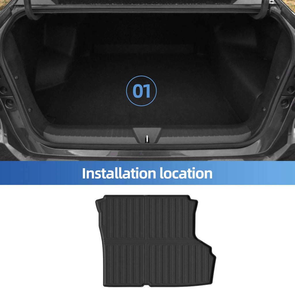 Smabee Right Drive for Toyota Yaris Ativ HEV (Vios Hybrid) 2025 2026 TPE Car Floor Mats Trunk Pad Protective Accessories Black Vue