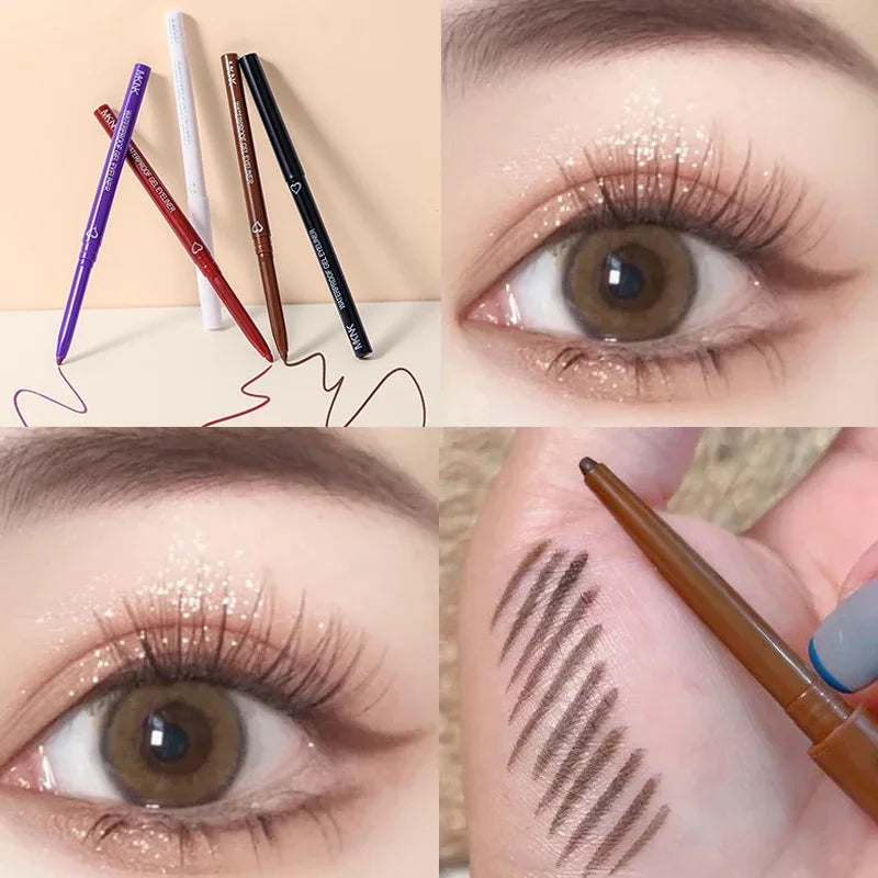 Matte Silkworm Eyeliner Pen Lasting Waterproof Not Blooming Shiny Quick Drying Eye Liner Gel Pen Brown Eye Shadow Pen Makeup Vue