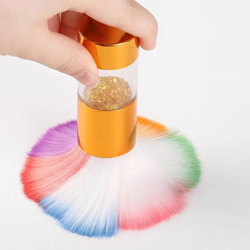 Large Fluffy Makeup Brushes Rainbow Multicolor Petal-Shaped Bronzer Powder Brush for Coverage Loose Blending Buffing Foundation Vue