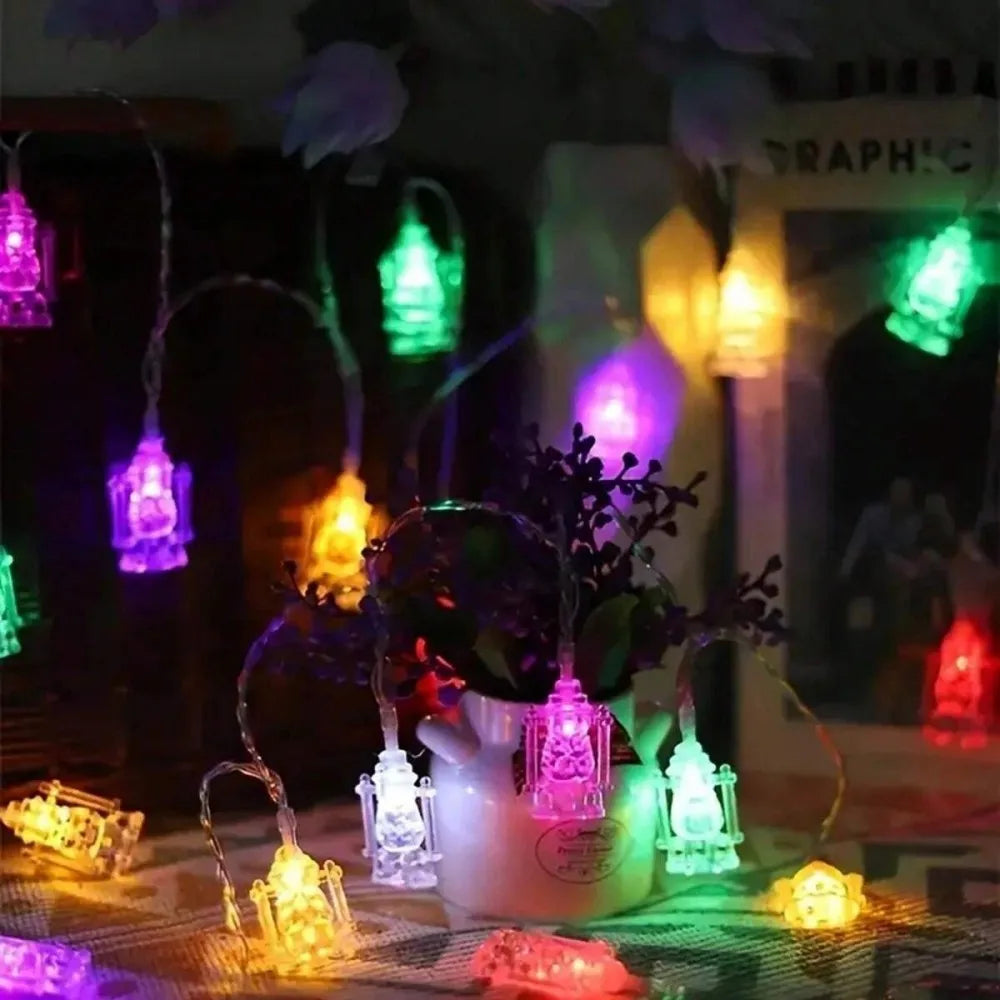 1pc Ramadan Lantern String Lights,59.06/118in LED Fairy Lights for Home Decor,Mosque,Islamic Festival,Religious Celebration Vue