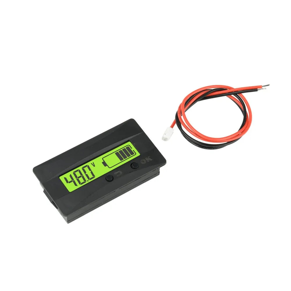 DC9-120V LCD Display Battery Voltage Capacity Indicator LiFePO4 Ternary Lithium Battery Level Monitor Waterproof Panel Meter Vue