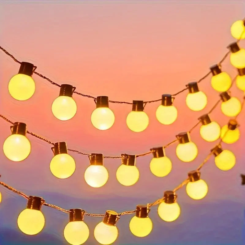 Solar Highlight Powered White Ball Bulb String Lights Shatterproof Garden Light Holiday Decoration Waterproof LED Lights Vue