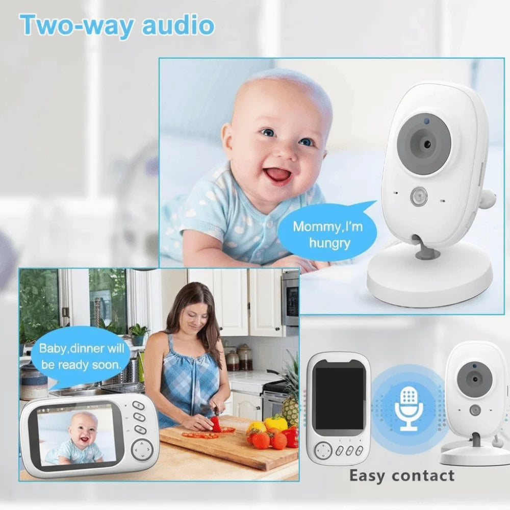 3.5-inch LCD ABM600 Baby Monitor Wireless 2 Way Audio Real-time Video Baby Monitor Upgraded Camera Real-time Video Vue