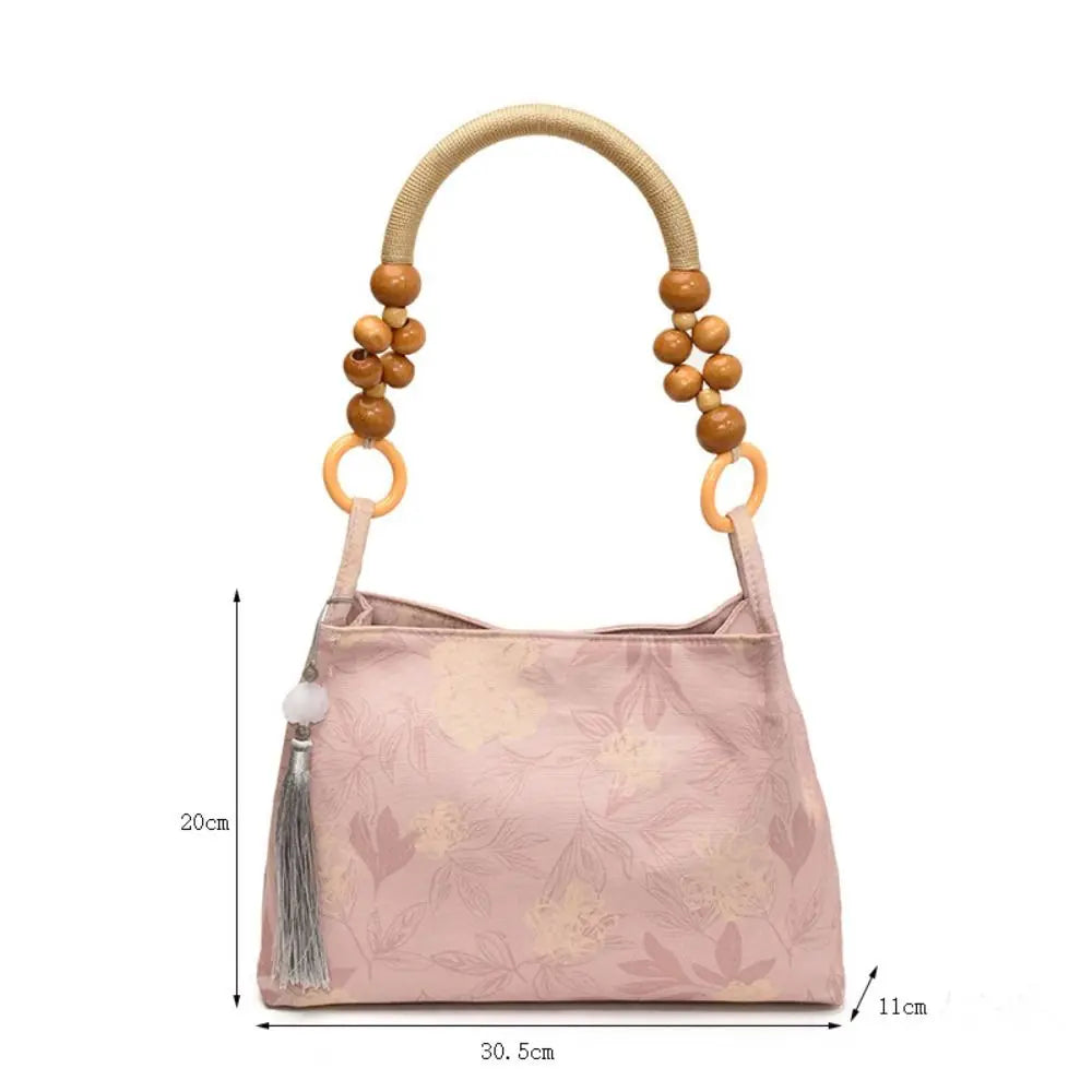 Medium Capacity Embroidered Shoulder Bag Hasp Sewing Thread Craft