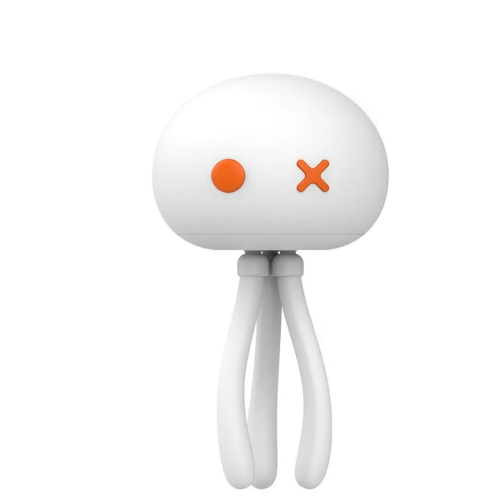 Deformable Silicone Jellyfish Night Light Eye Protection 3 Color Light LED Jellyfish Lamp Adjustable Brightness Flexible Tripod Vue White