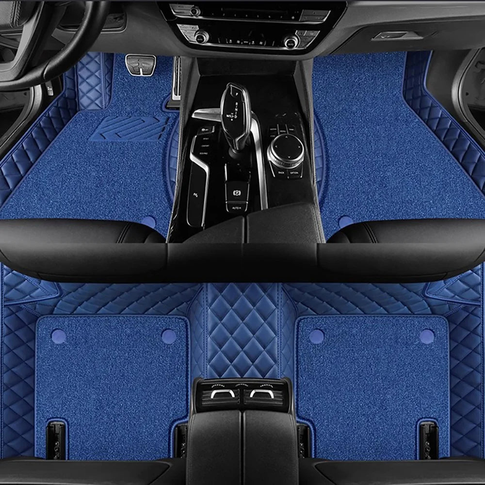 Custom Car Floor Mats For BMW 7er E65 F01 F02 F03 F04 G11 G12 Carpets Double Layer Accessories Foot Coche Floor Liners Blanket Vue
