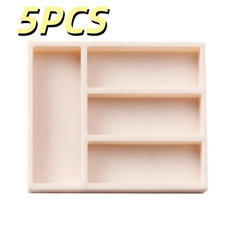 5Pcs 1/12 Dollhouse Tableware Sundries Storage Tray Table Drawer Storage Case Dressing Desk Jewelry Stationery Organizer Vue A3