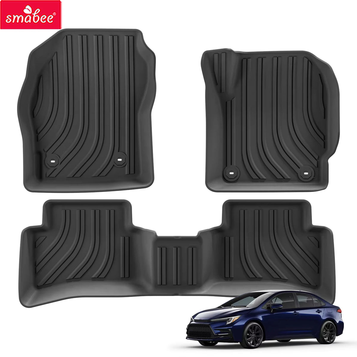 Smabee Right Drive for Toyota Corolla Sport/Hatchback 210 Series Fuel 2019-2025 Car Floor Mats TPE 3D All Weather Accessories Vue