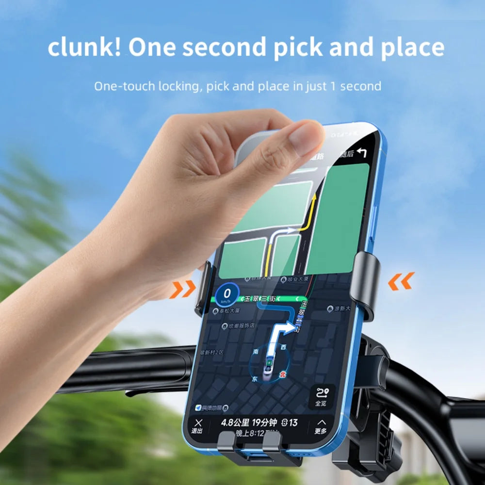 Bicycle Phone Holder Bicycle Motorcycle Electric Vehicle Navigation Mobile Phone Holder Shockproof Bike Handlebar Holder Stand Vue