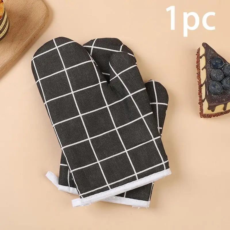 1pc Insulated Oven Glove Heat Resistant Thickened Design Kitchen Mitt for Microwave and Baking Tasks Vue D