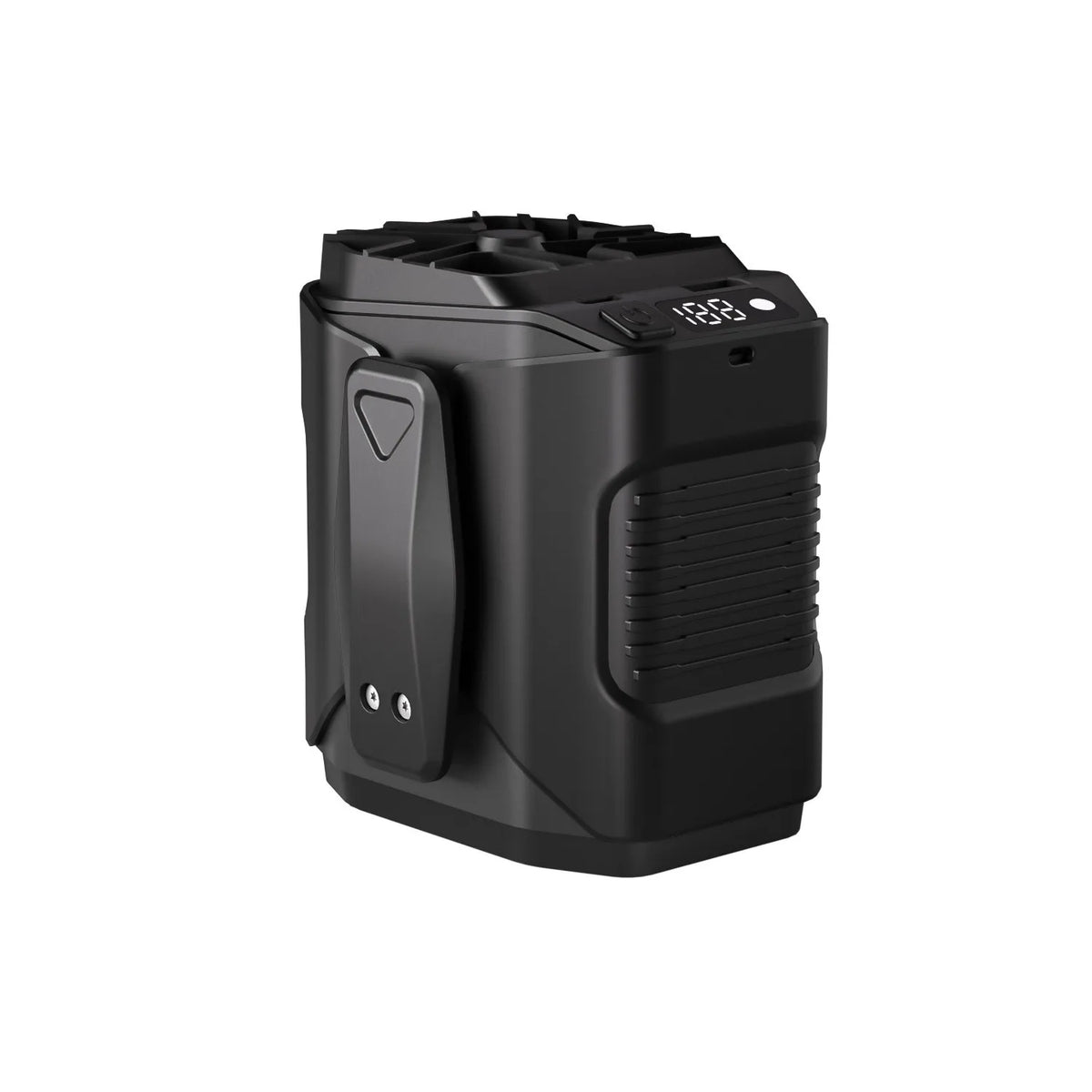 New Waist-Worn Fan for Outdoor Hiking and Mountain Climbing: Ventilation and Cooling, Waist-Worn Design, LED Light, USB Power Vue Black