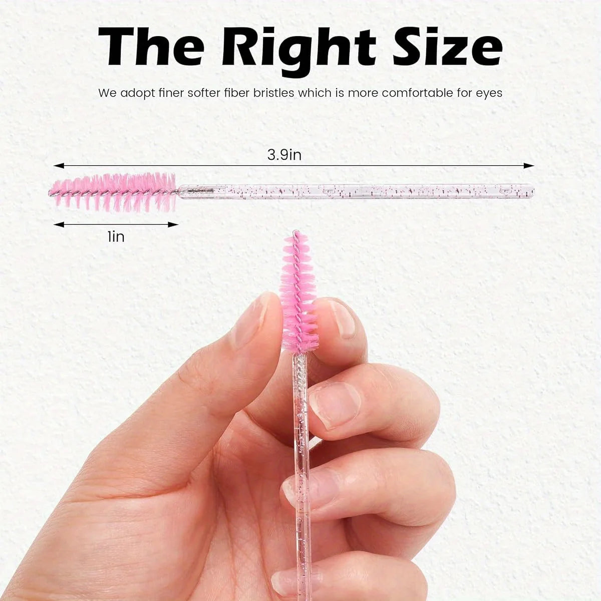 300pcs Disposable Eyelash Brushes Pink & Black-Professional Spoolie Wands for Lash Extensions | Salon Supply Eyelash Applicators Vue