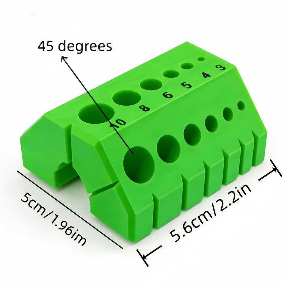 3D Printed Drill Guide Bit Block 45 90 Degree Angle for Straight Holes Cabinet Woodworking Door Drawer Handle Installation Vue Green