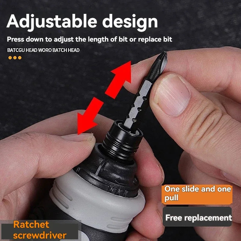 Ratchet Screwdriver Set Short Shaped Radish Head High Hardness Labor-saving Multi-functional Dual-purpose Vue