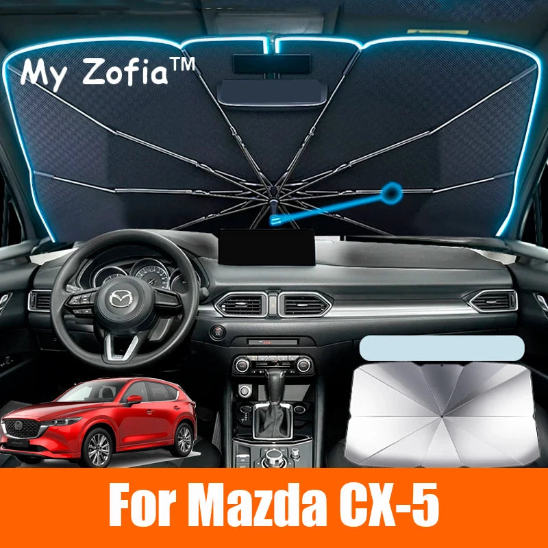 For MAZDA CX-5 2022 2023 2024 2025 Car Windshield Sunshade Foldable Umbrella amry Front Heat Insulation Accessories Vue